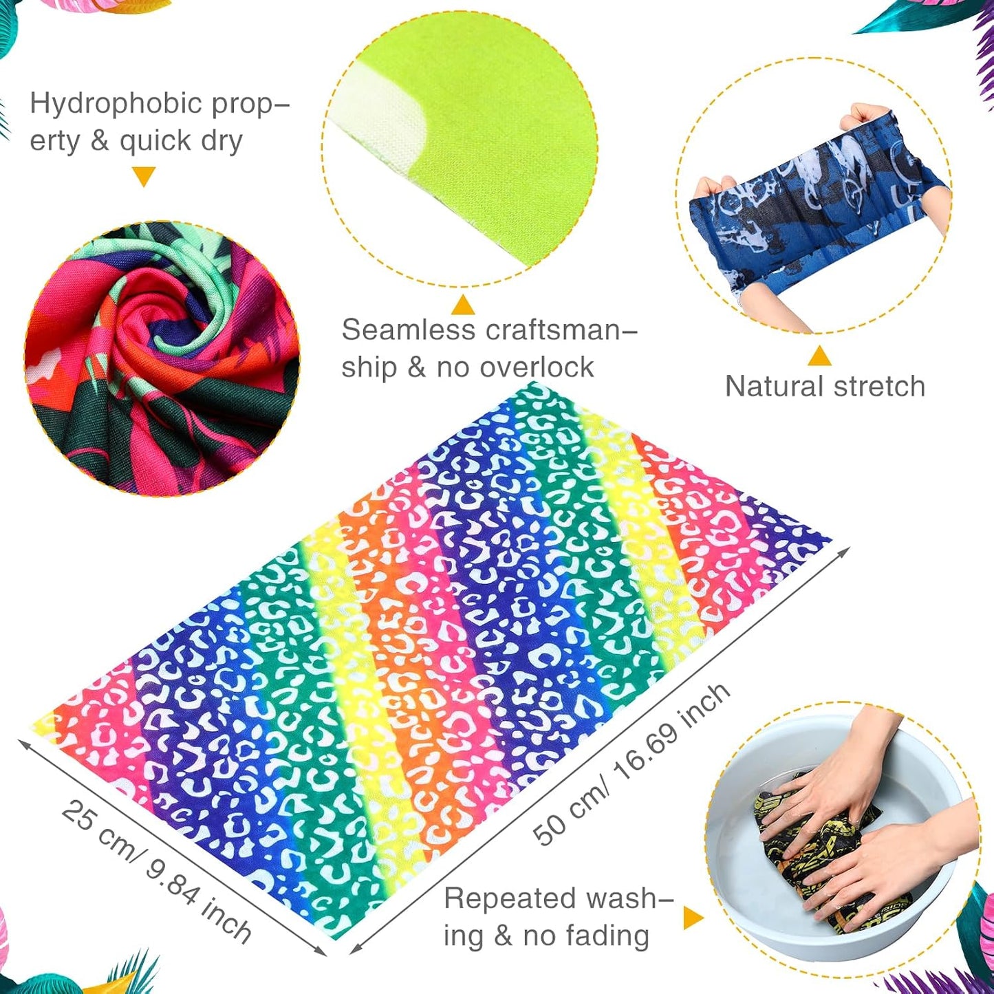 12 Pzas Bufanda Elástica Absorbe Sudor Deporte
