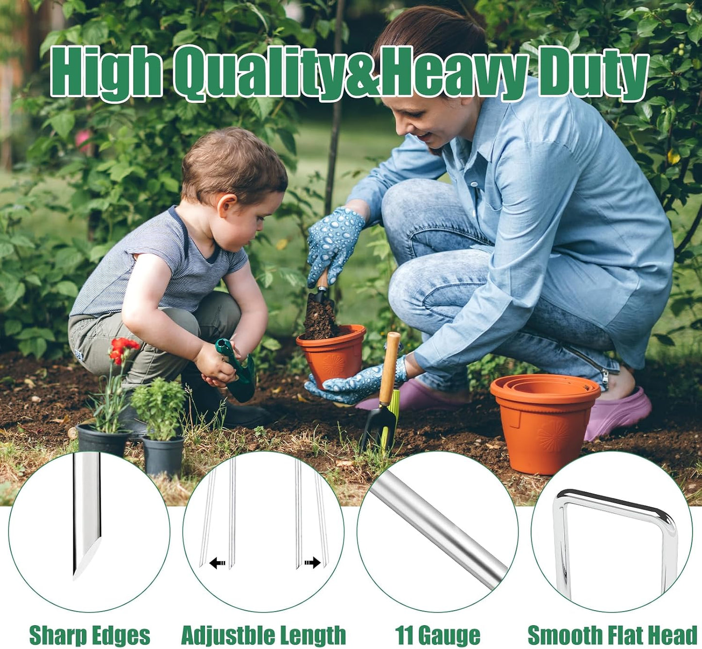 50 Estacas 6pulg Galvanizadas Jardín y Tienda