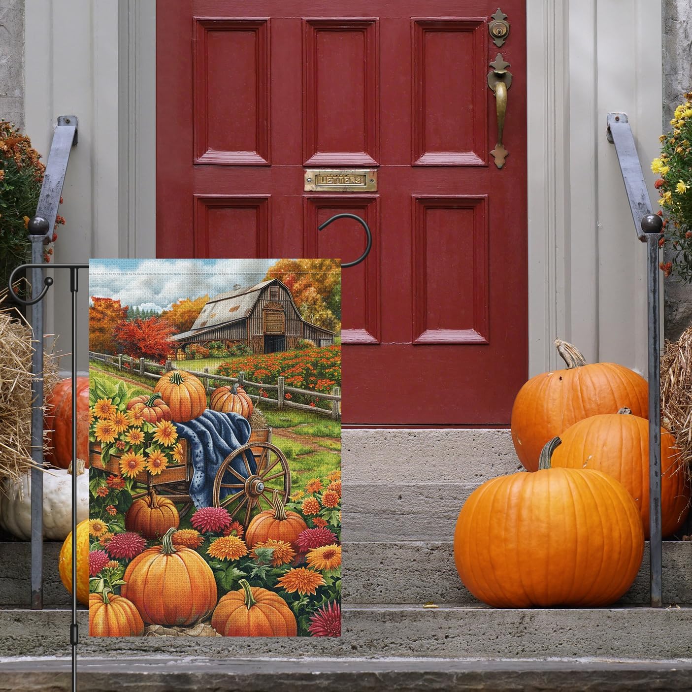 Bandera jardín calabaza 12x18pulg doble cara