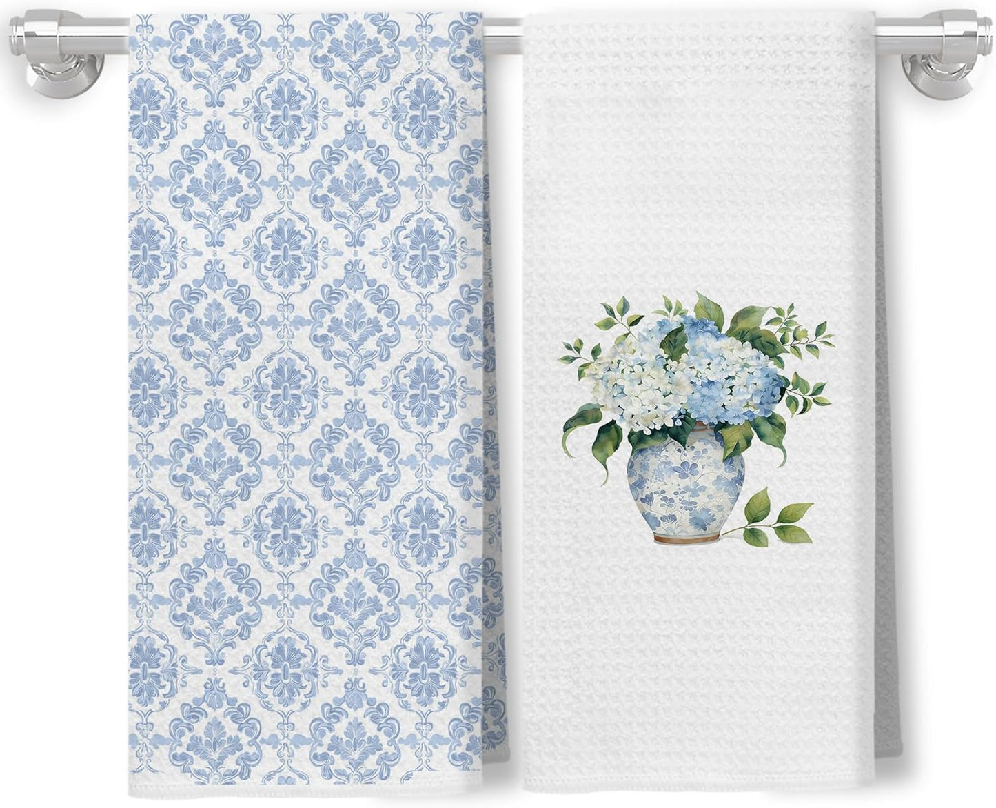 Set 2 toallas vintage hortensias 16x24pulg