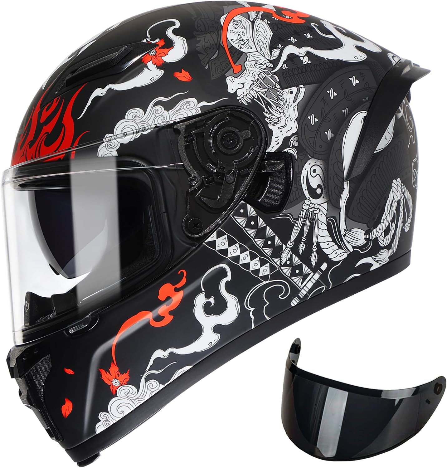 Casco motociclista cara completa doble visera X-Large