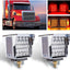 2 Luces Cuadradas Doble Cara Ámbar/Roja 52 LEDs