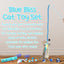 Set 24 Juguetes Interactivos para Gatos Plegable Azul