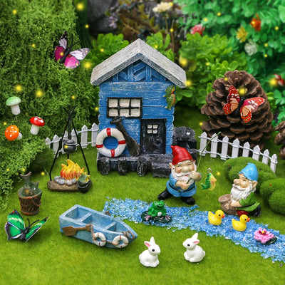 Kit gnomos miniatura decoración jardín patio hogar