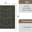 Alfombra Boho 8x10ft Florales Verde Antiderrap