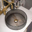 Lavabo redondo de vidrio cristal transparente 15.35x4.33pulg