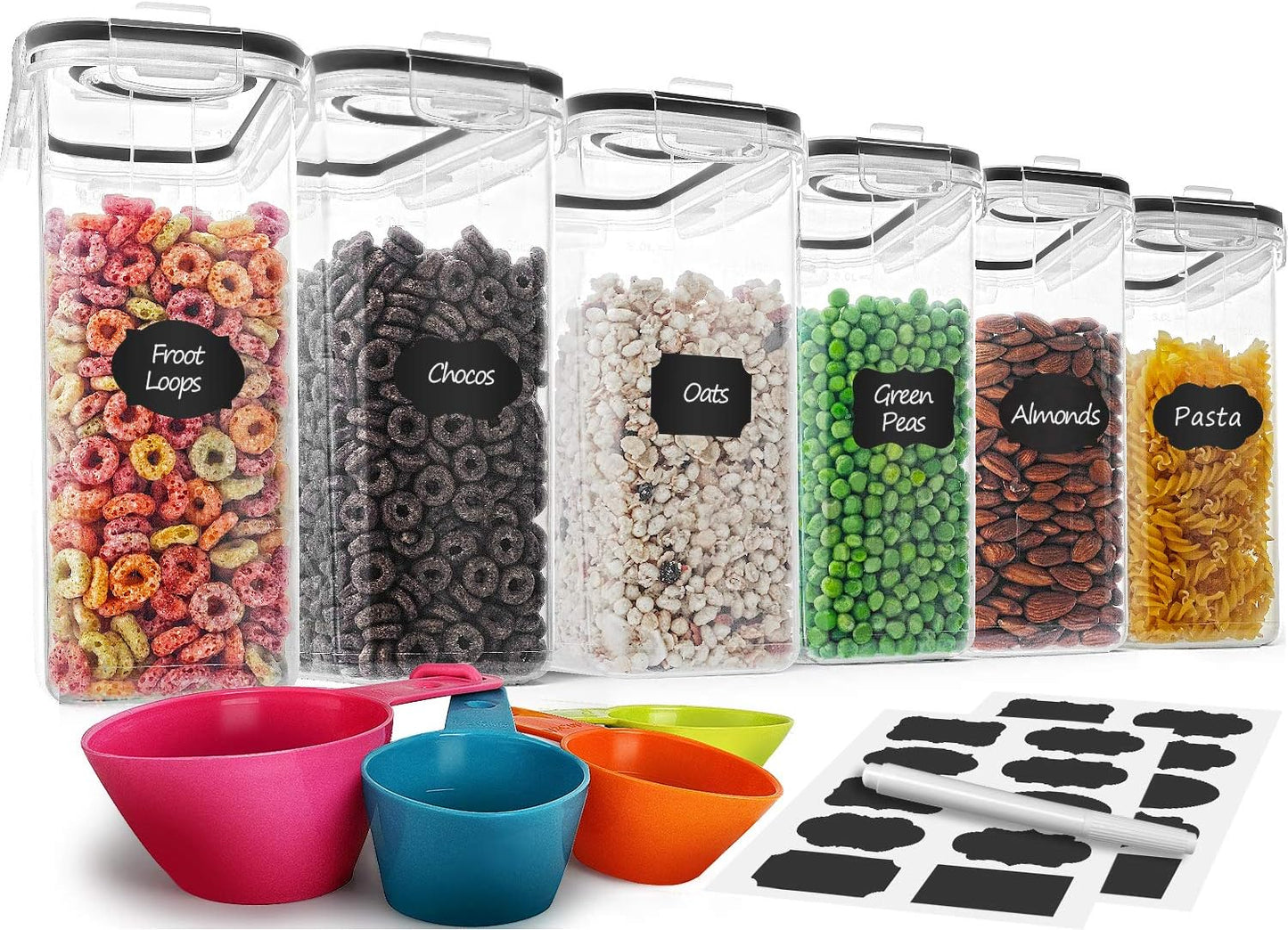 Set 6 Recipientes Herméticos 4L con Dispensador Cereales
