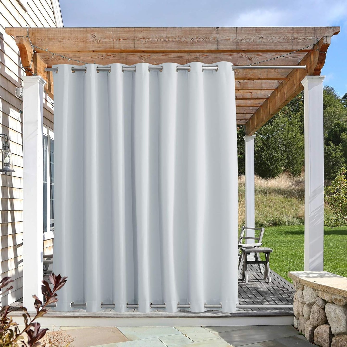 Cortina impermeable exterior fija resistente viento