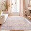 Alfombra sala 8x10ft lavable rosa boho vintage antiderrap