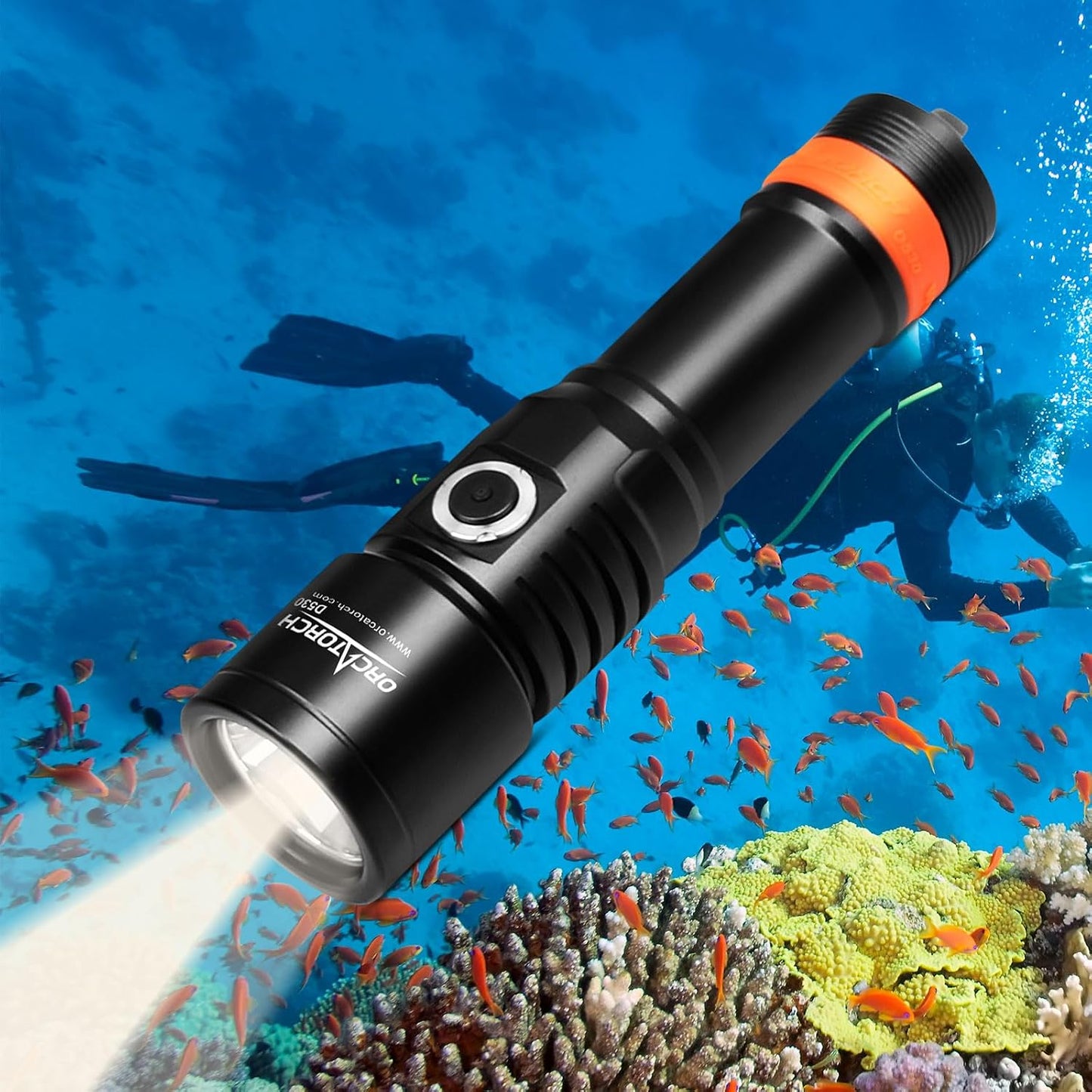 Luz buceo 1200 lúmenes 7 grados interruptor titanio 2 modos