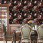 Papel tapiz floral negro autoadhesivo flores peonía