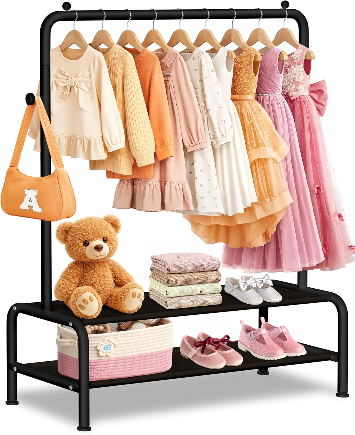Perchero ropa niños 2 pisos tela mini