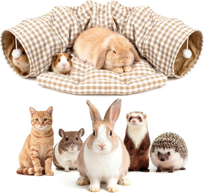 Cama túnel conejo plegable 2en1 con cama acolchada
