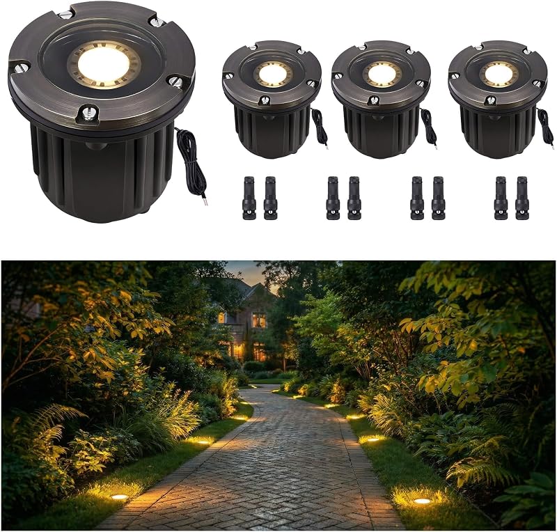 Luz suelo IP65 bronce antiguo 12V LED sin bombilla