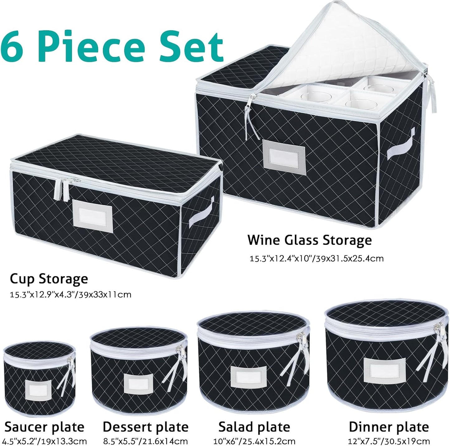 Set cajas acolchadas porcelana con divisores