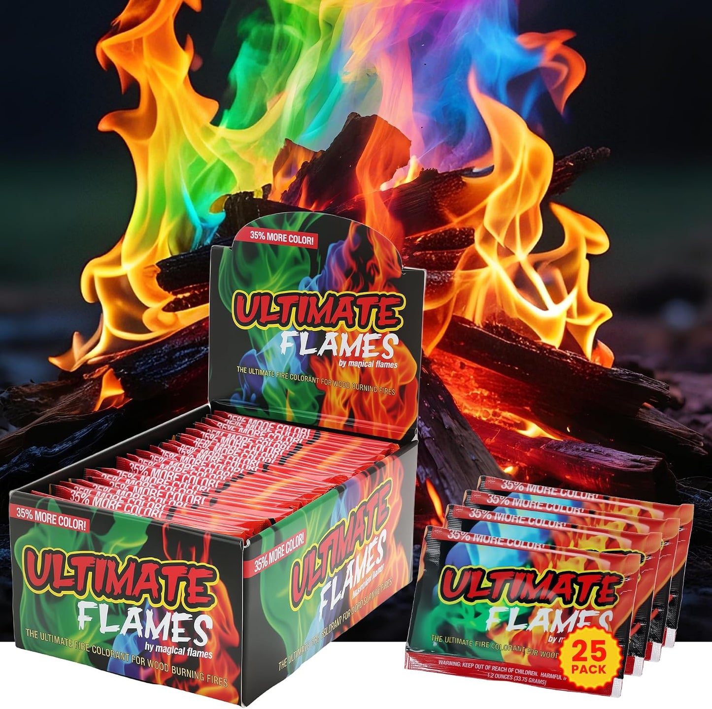 Pack 25 fuego multicolor hogueras campamento fiesta