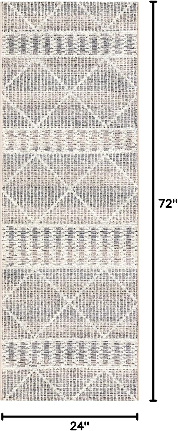 Alfombra área exterior Dalyan 2x6ft gris/marfil