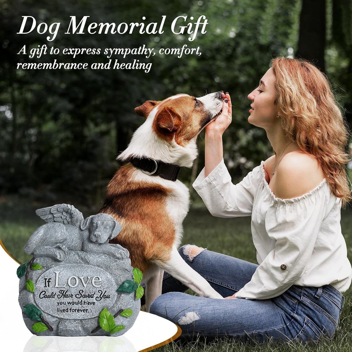 Piedra conmemorativa para perros fallecidos jardín