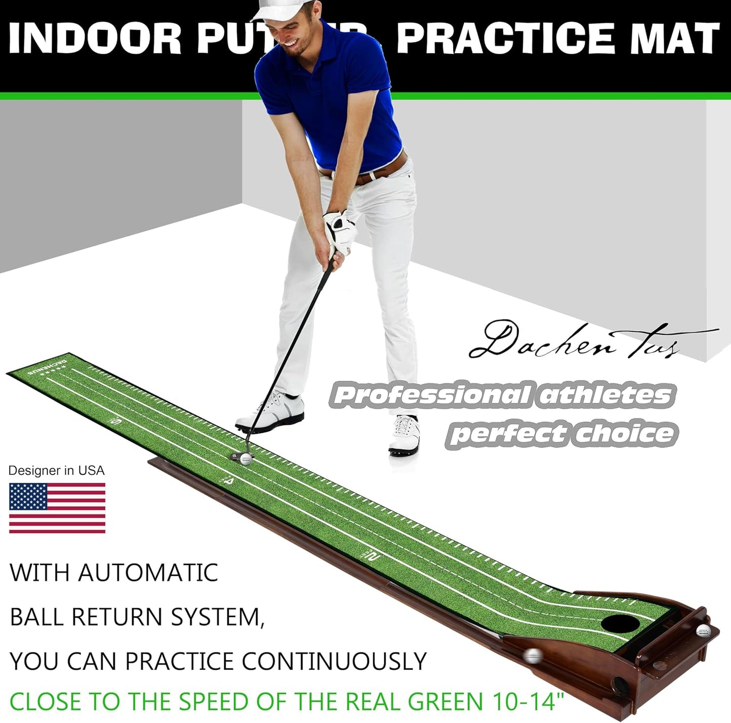 Alfombrilla golf interior exterior con retorno automático