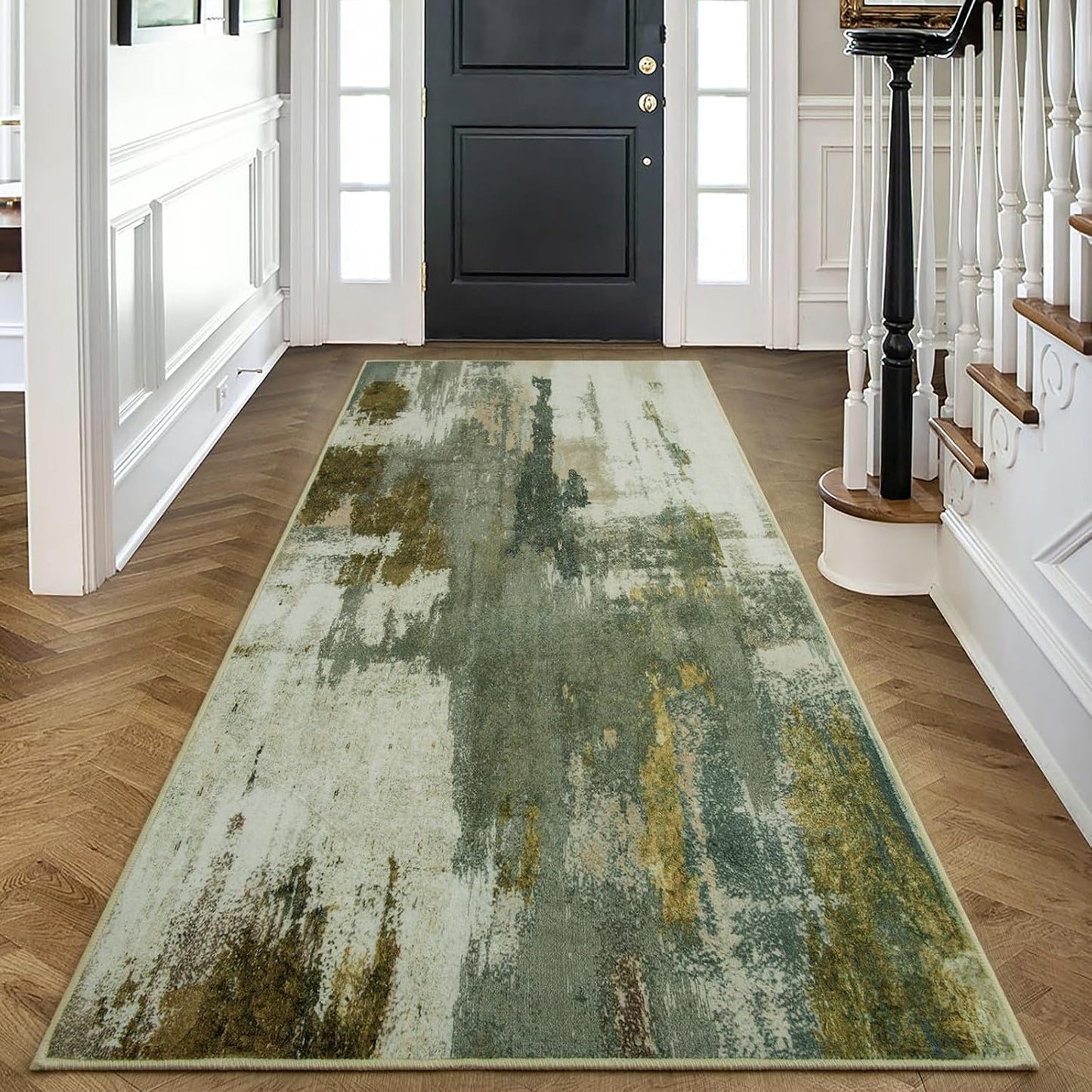 Alfombra pasillo 2x6ft antiderrap goma verde