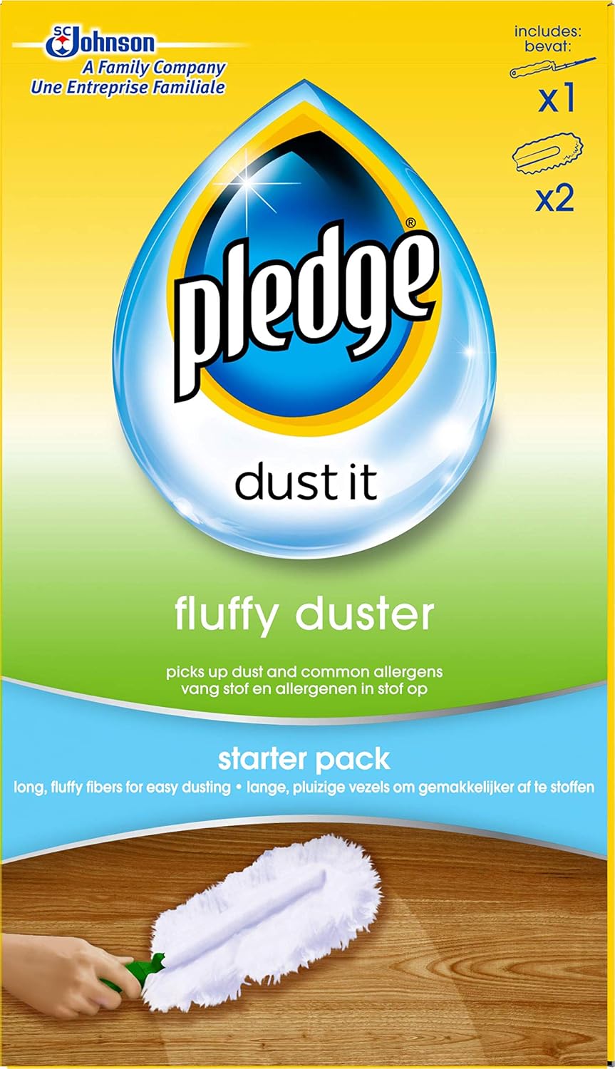 Kit Duster Pledge para limpieza sin esfuerzo 1 mango 2 repuestos