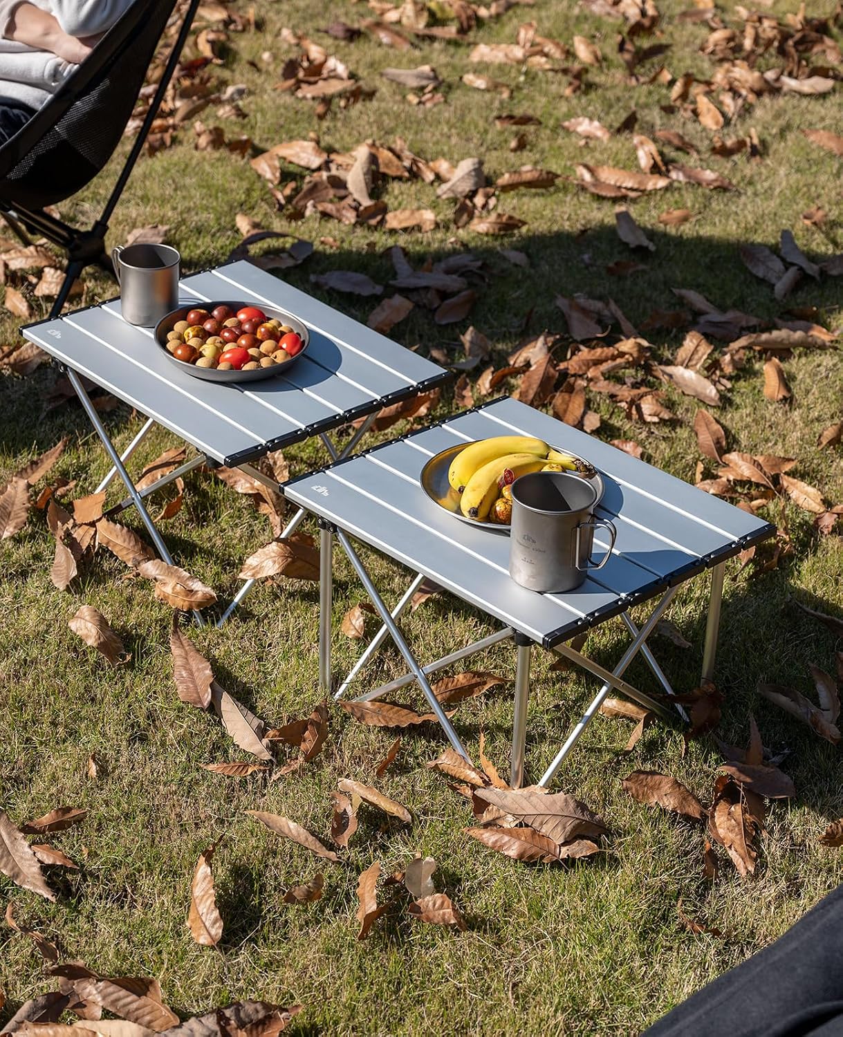 Mesa plegable camping compacta ultraligera bolsa transporte