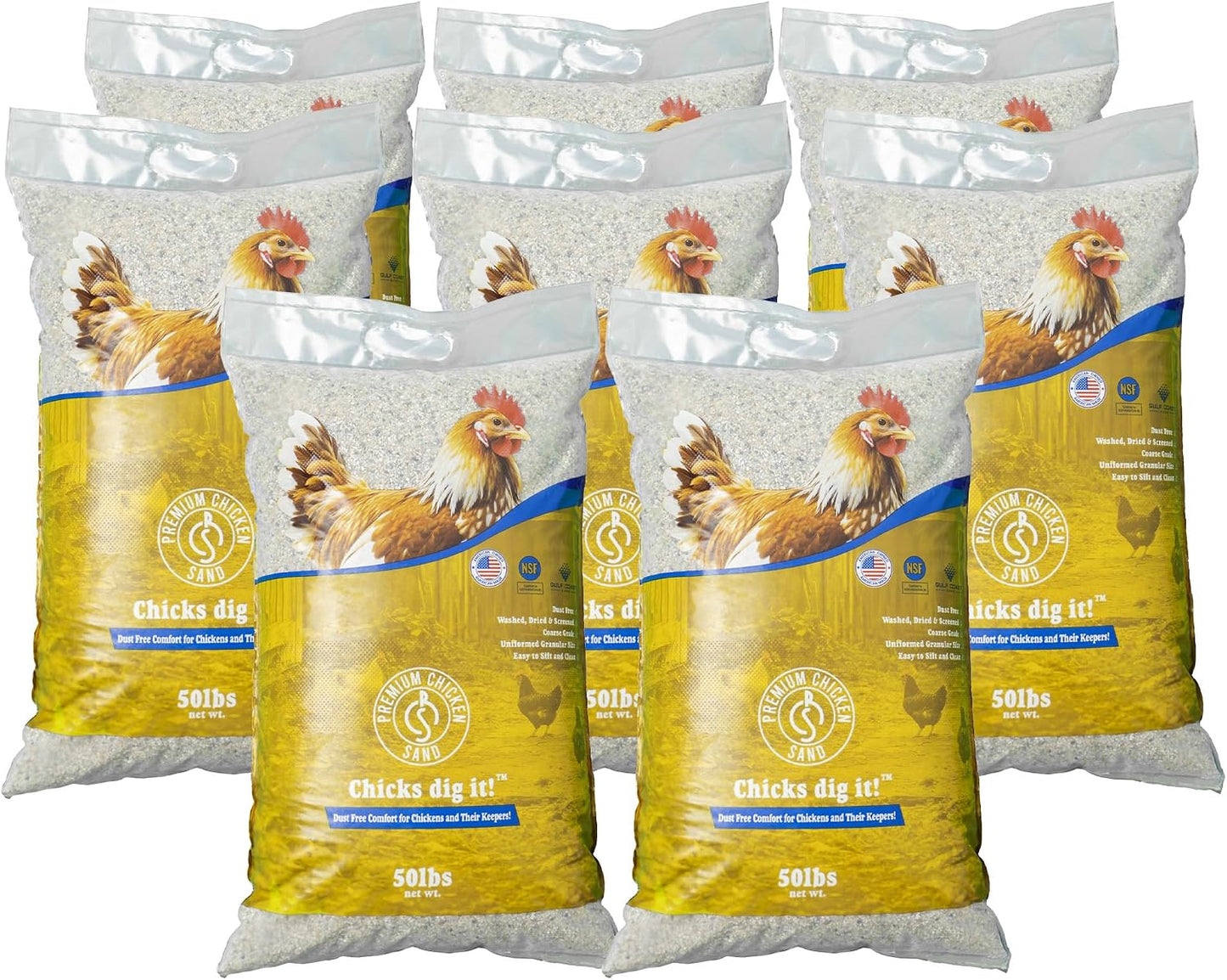Arena natural para gallineros 50lb pack 8