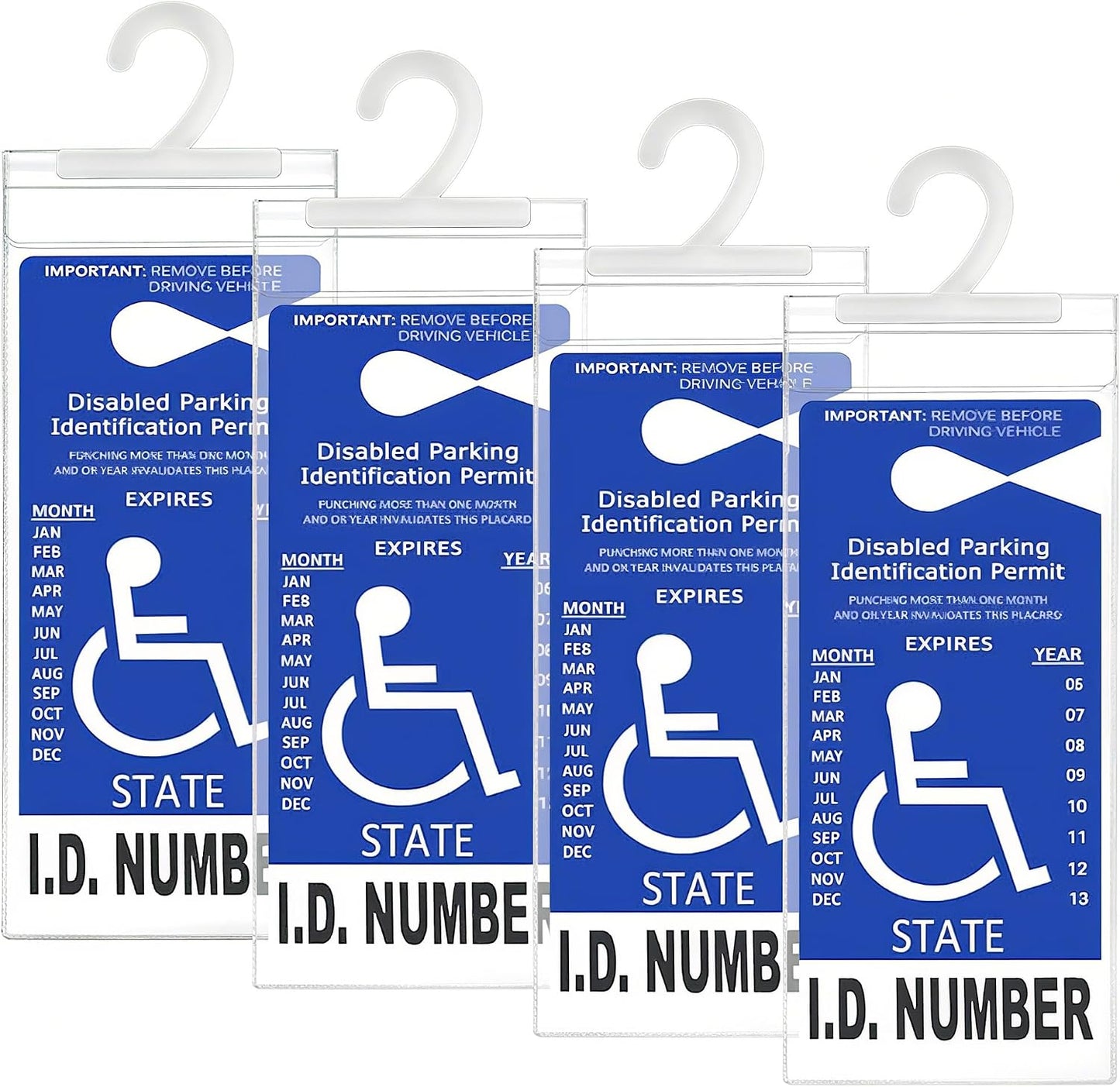 Cubierta permiso estacionamiento discapacitados pack 4