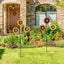 2 Estacas Jardín con Girasoles Metal 29.5" Decoración Patio