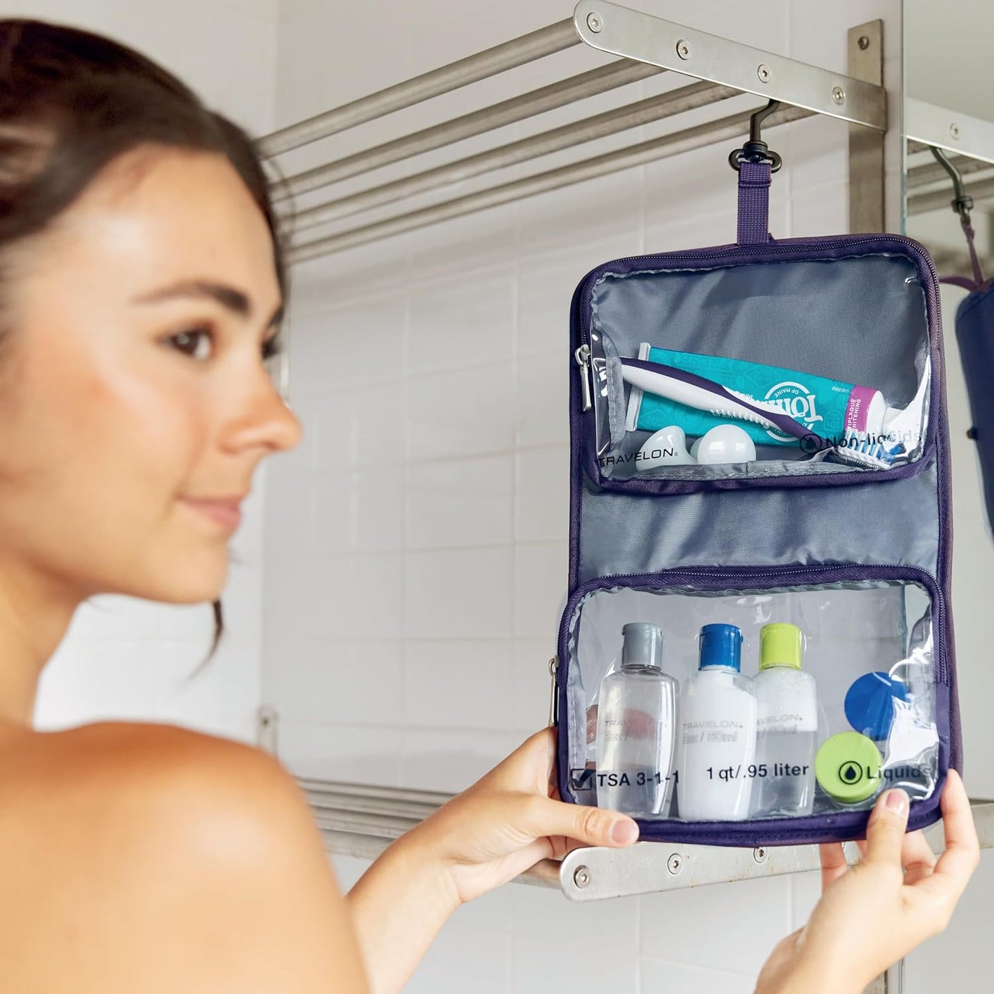 Bolsa húmeda/seca 1qt con botellas plástico negro