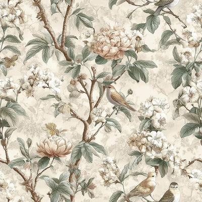 Papel tapiz floral autoadhesivo 16.9x118.1pulg para dormitorio