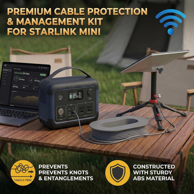 Estante pared cables Ethernet Starlink Mini V4