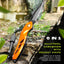 Mosquetón cuchillo EDC supervivencia rompecristales naranja