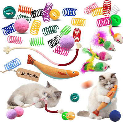 Juego 36 juguetes gatos interactivos 12 colores