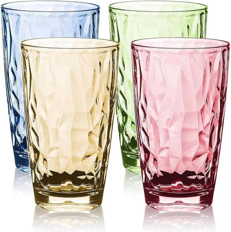 Vasos tumbler plástico 16oz transparente apilables para fiestas