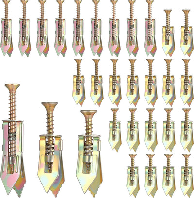 Set 60 Anclajes Metal Resistentes para Paneles Yeso Huecos