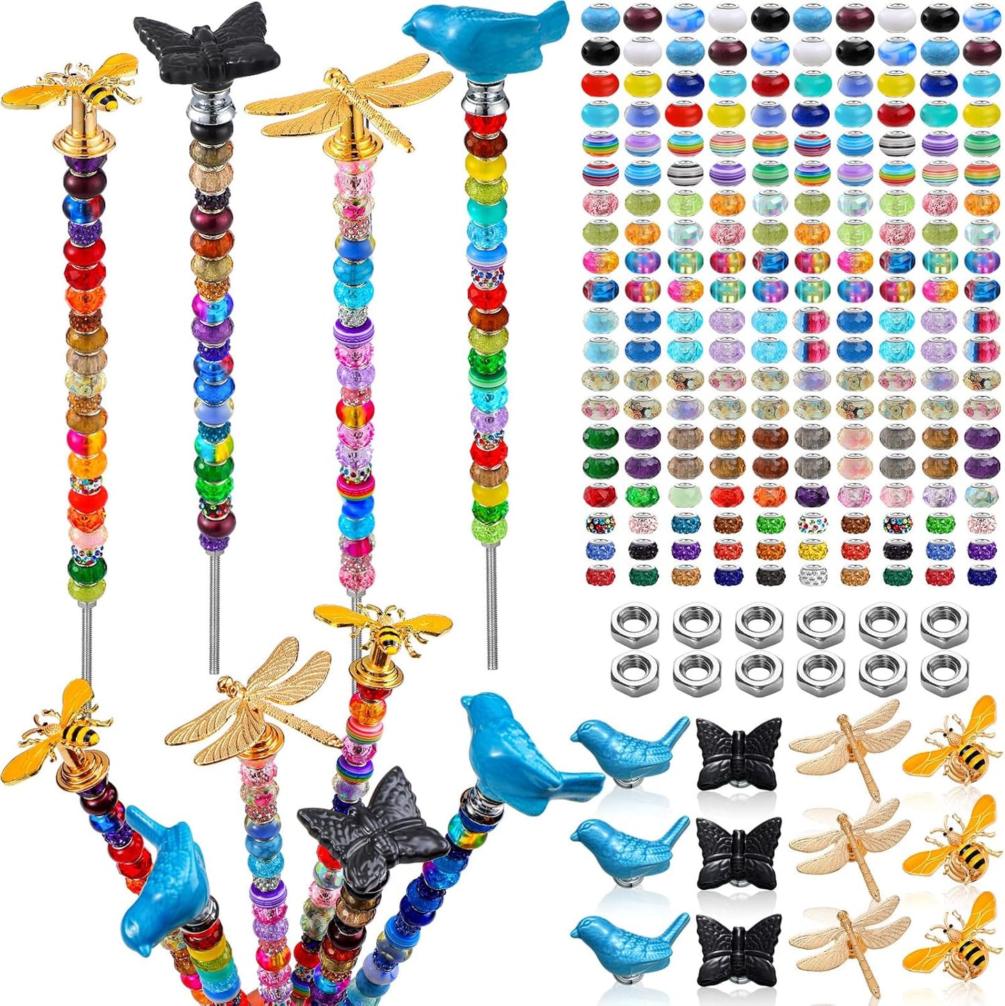 236 Pzas Estaca Jardín DIY Varas Hadas 12 Tapones Cristal