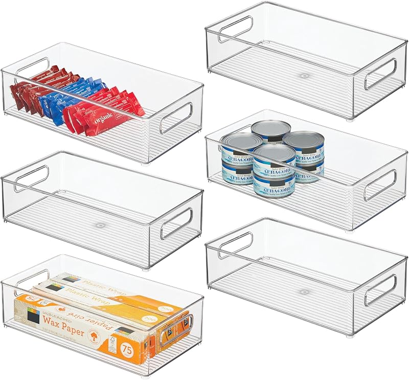 Contenedor apilable transparente set 6 cocina