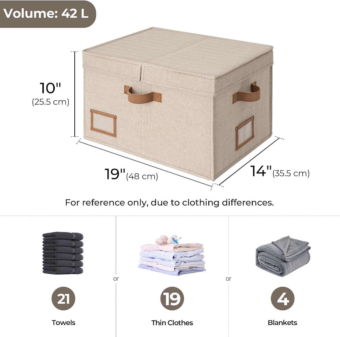 Contenedores almacenamiento ropa con tablero divisor