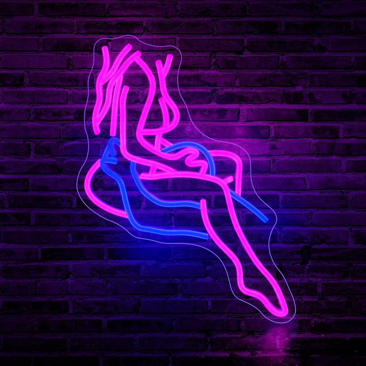 Letrero LED neón rosa y azul para decoración de pared