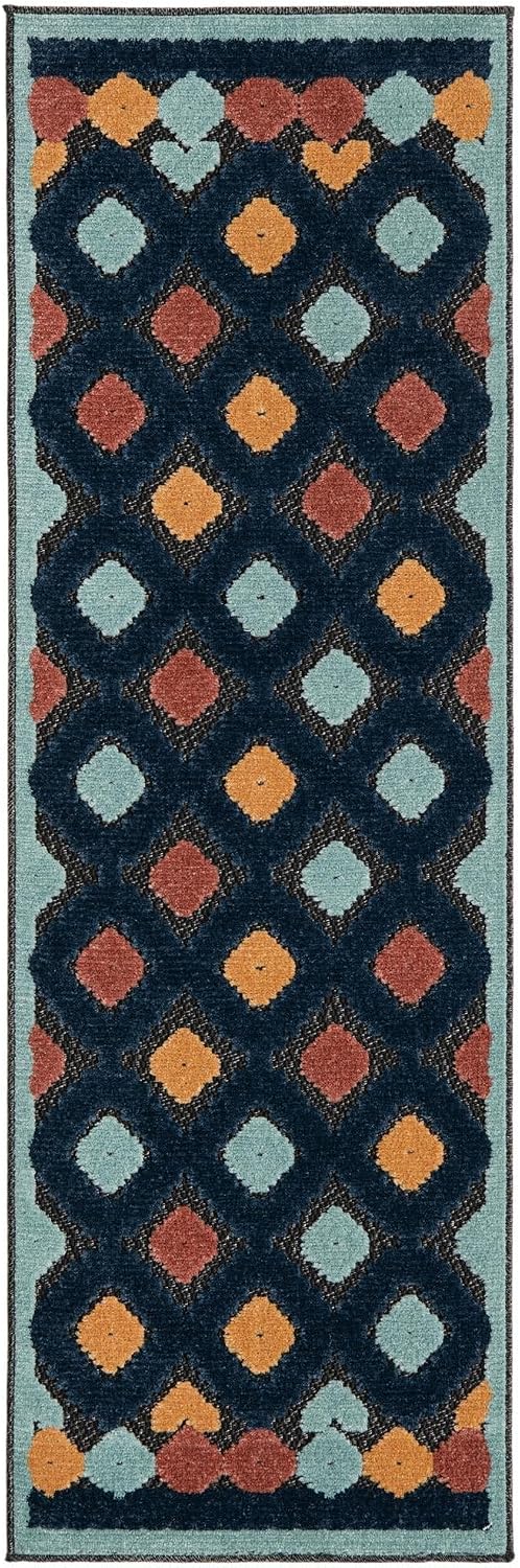 Alfombra Sarstoon 2x6ft 1" Carbón/Azul Marino