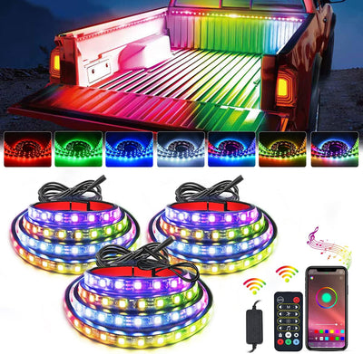 Tira LED RGB para camión 60" control APP y RF 3PCS