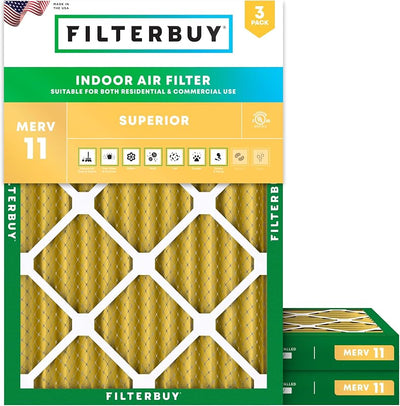 Filtro aire HVAC MERV 11 plisado 20x22" pack 3
