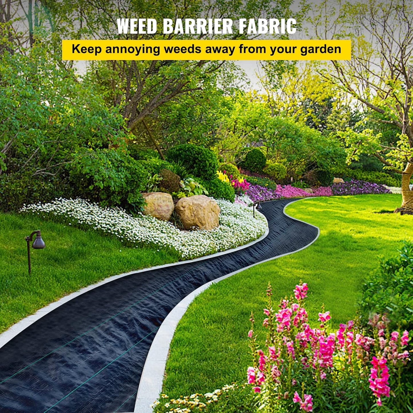 Tela geotextil resistente 4x250pies para jardinería