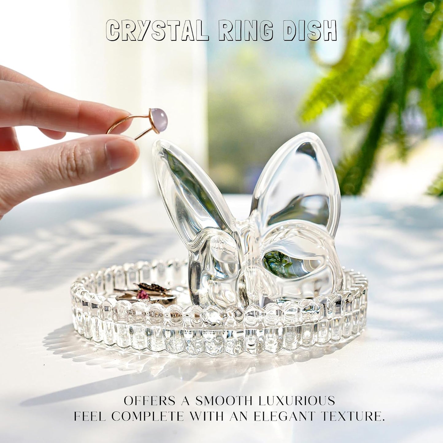 Soporte anillos mariposa 4pulg vidrio regalo bodas