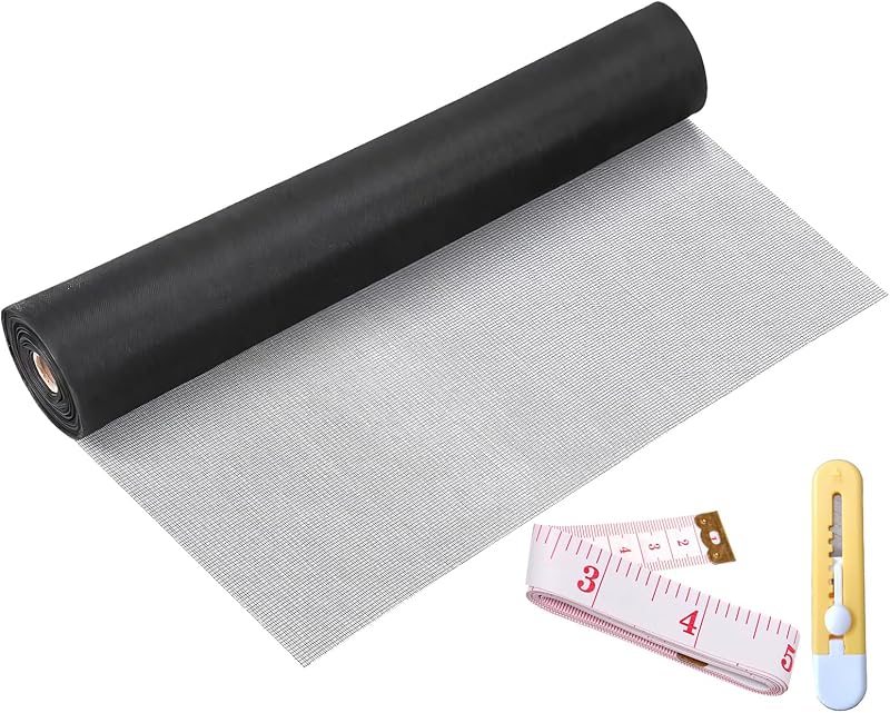 Kit reparación pantalla ventana 40" x132ft nanofibras negro