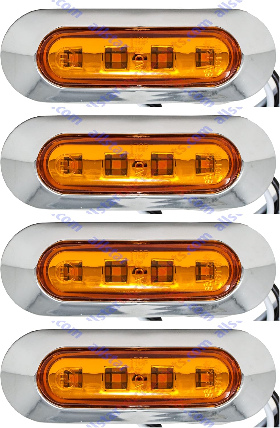 Luces LED barra ovalada 3.7" cromadas bisel IP67 sumergible
