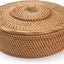 Cesta ratán con tapa para organizar en Shlef o mesa natural