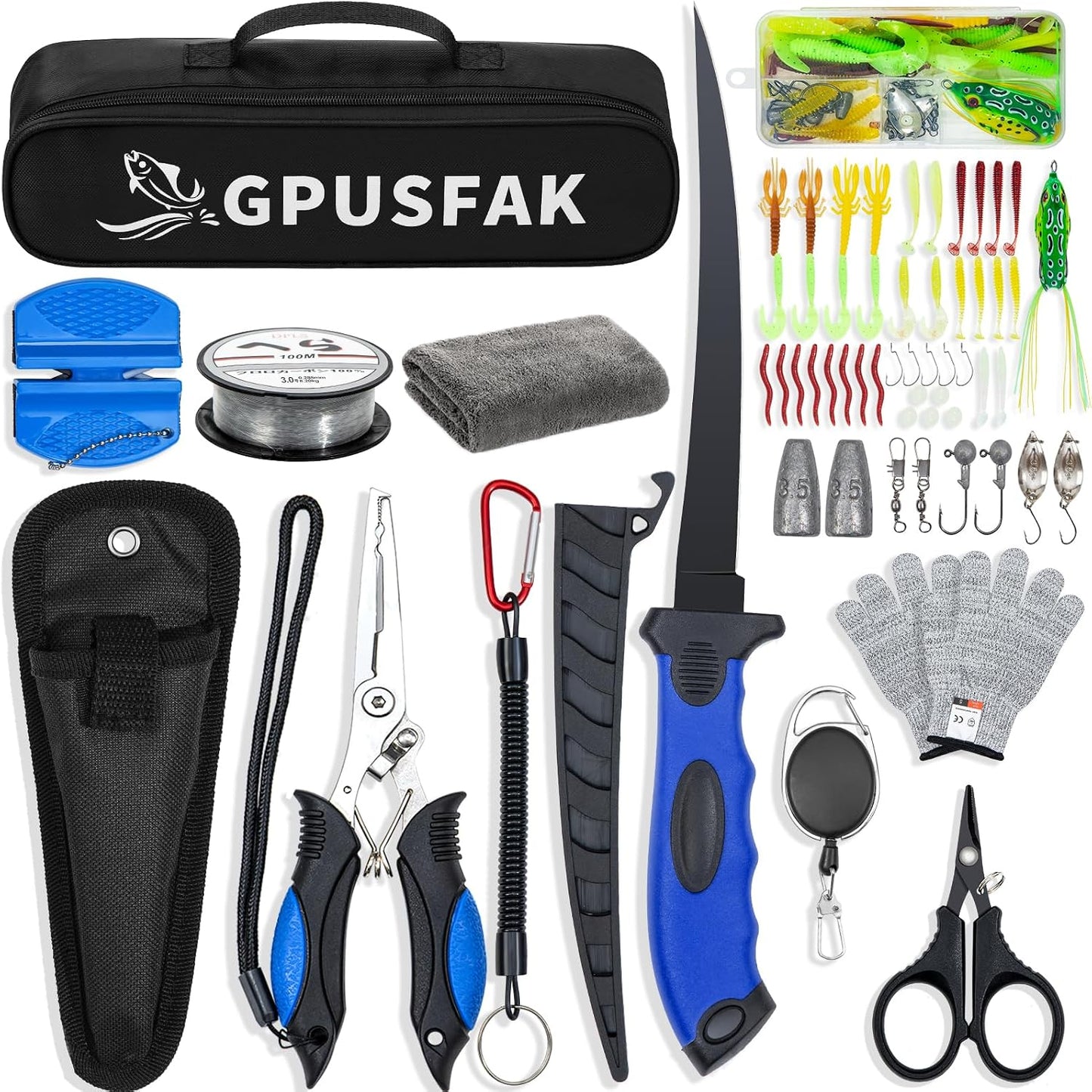 Kit 50 Pzas Herramientas Pesca Cuchillo Filete