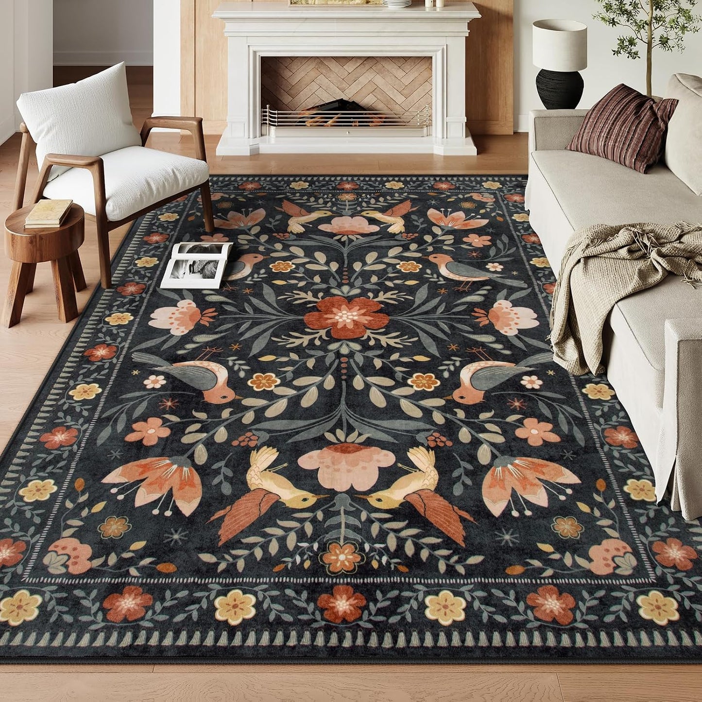 Alfombras lavables 8x10ft antideslizantes bohemias